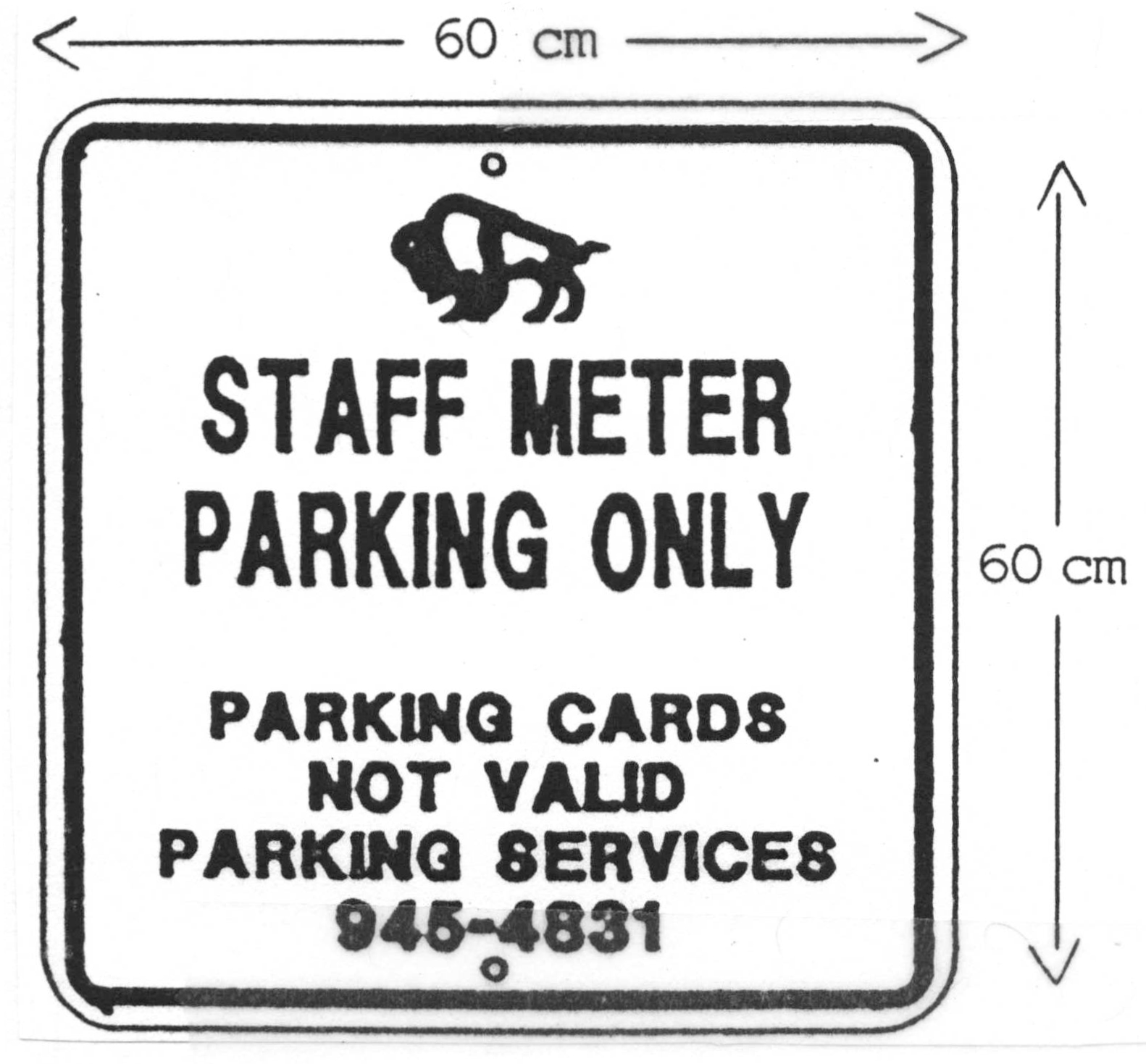 Sign: Staff meter parking only