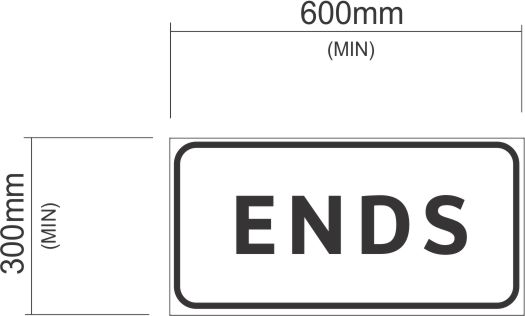 Speed zone ends sign